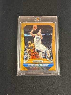 2015-16 Prizm Stephen Curry True Orange /65 Warriors Clean