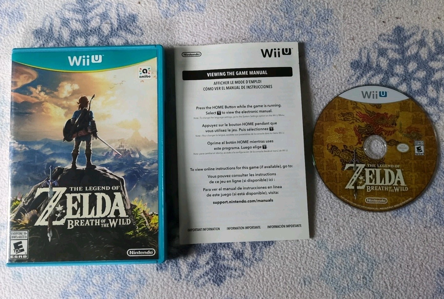 The Legend of Zelda Breath of the Wild Nintendo Wii U Complete CIB Tested