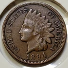 1894 Indian Head Cent - XF - Diamonds: 1 Full, 2 Partial **16,752,132 Minted**