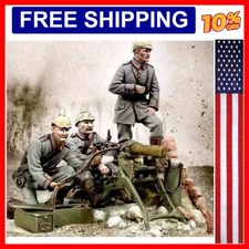 1/32 54mm Resin Soldier Model Kit WWI Soldier and Machine Gun Set Unassembled...