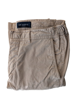 Mr Marvis Baristas The Longs Trousers Men's 30x32 Elastic Waist Beige Chinos 