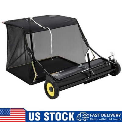 50'' Tow Behind Lawn Sweeper Leaf Collector ,26 Cu. ft Yard Leaf & Grass Sweeper