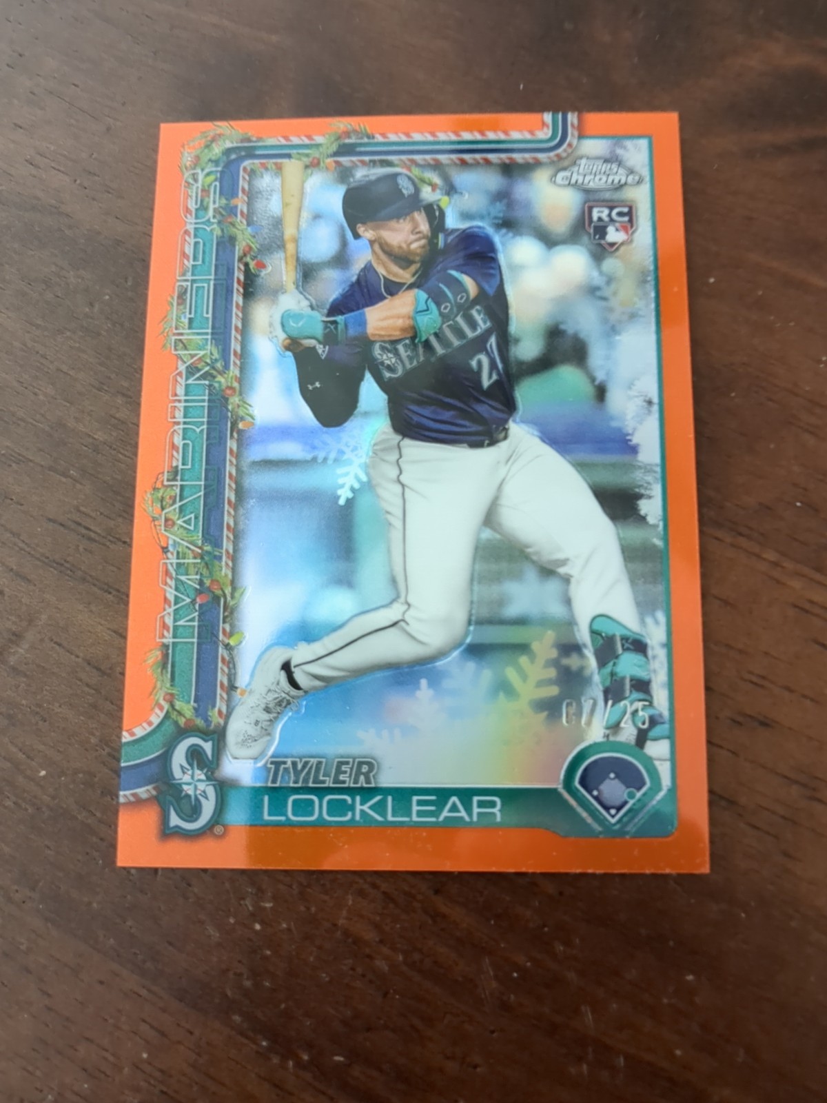 2025 Topps Chrome - Tyler Locklear #41 Orange Refractor /25 (RC)