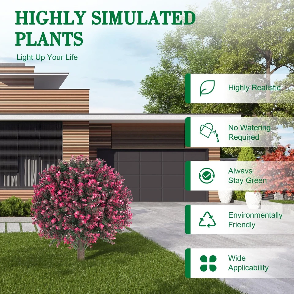 Set of 2 Artificial Rose Boxwood Topiary Ball Bush for Outdoor with Ground Sp... - Image 2 of 4