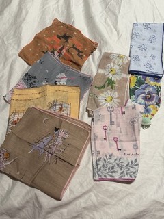 Mid Century Modern Vtg Hankies Jeanne Miller Pat Prichard Faith Austin Monique
