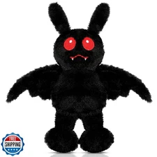 Jenaai 13.4 Inch Halloween Mothman Plush Creepy Goth Stuffed Mothman Animals 