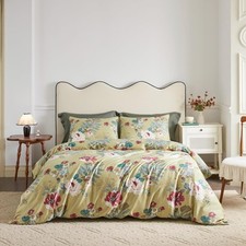 Red Flower Duvet Cover King 100 Egyptian Cotton 3 Pieces Set 1 Luxury Decora...