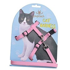 Adjustable Cat Harness and Leash Set Escape Proof Kitten Small Light Pink