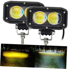 LED Driving Fog Lights Motorcycle Fog Lights Dual 2Pcs 3.7Inch White Yellow