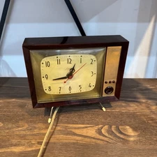 Spartus Console Tel-o-Klok Mod. 730 TV-Television Novelty Clock, Runs-Keeps Time