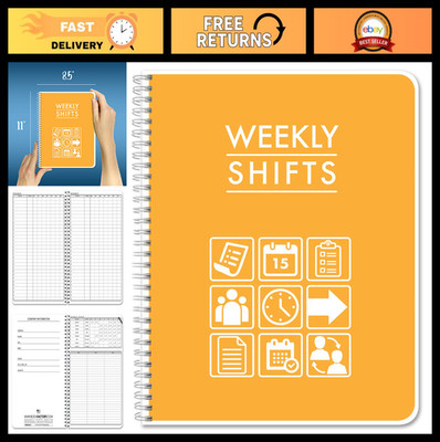 Weekly Employee Shift Schedule Planner - 120 Pages, Hour Log & Vacation Tracker,