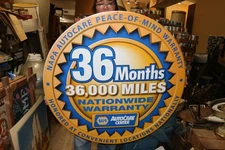 Large 36" Vintage NAPA AutoCare Center Car Parts Store Chevrolet Ford Metal Sign