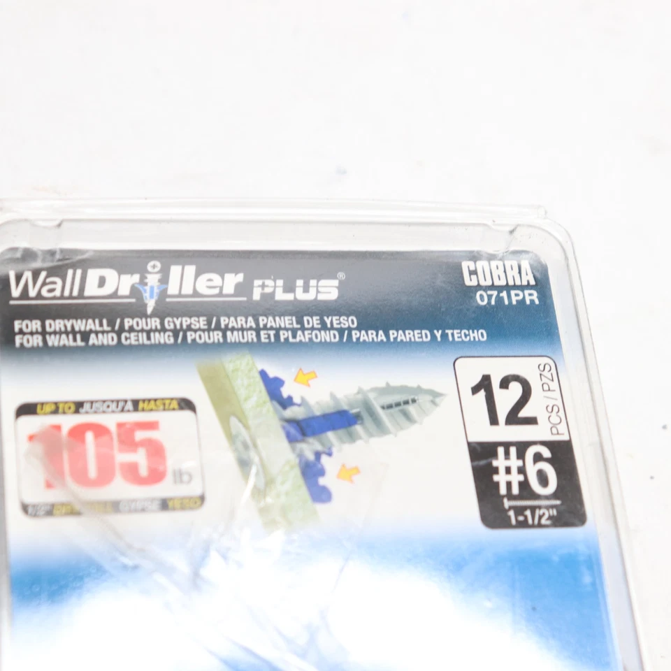 (12-Pk) Якорь для настенной дрели Cobra No6 полый настенный самосверлящий анкер с винтом - Изображение 2 из 4