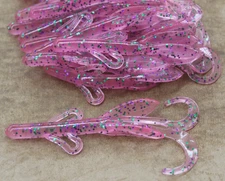 4" Baby Hog Brush Hog Style 50 count bulk bag Plastic Creature worm Cotton Candy