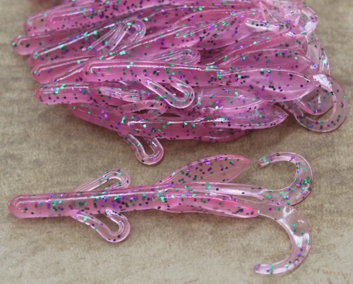 4" Baby Hog Brush Hog Style 100 cnt bulk bag Plastic Creature worm Cotton Candy