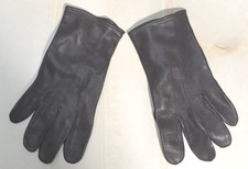 vintage pair Men's Wrist Charcoal Lamb LEATHER GLOVES Unlined NAPPA SNAP BUTTON