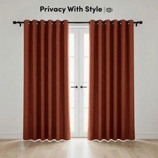 Luxury Linen Blackout Curtains Thermal Insulated Room Darkening Curtain Panels