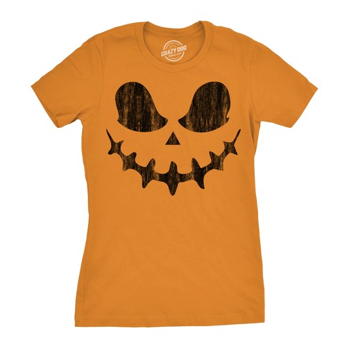 Damen-T-Shirt Skelett Steve Kürbis lustig Halloween Jack O Laterne Totenkopf Lächeln