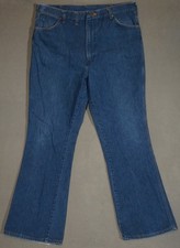 WJ11451 VINTAGE 1970s WRANGLER MADE IN U.S.A. BOOT CUT JEANS  msr 37"x31.5" 