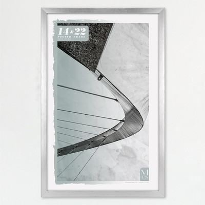 MCS Gallery Foundation Poster Frame, Picture Frame For Wall Art, Silver, 14 x 22