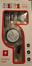 3 in 1 Multi Retractable Charger Charge Cable for Type C/Micro USB/iPhone US