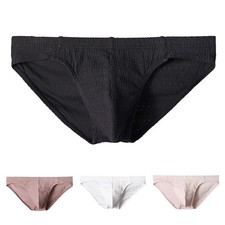 Solid Low Waist Cotton Briefs for Men Comfortable Underwear for Daily Life