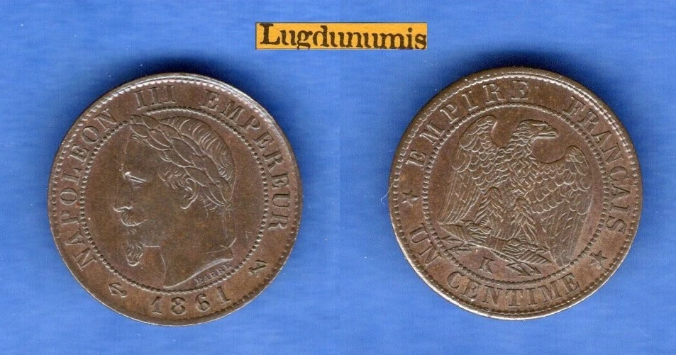 1 Centime Napoléon III 1861 K Bordeaux TTB + T Laurée 2nd Empire 1852 - 1870 - Photo 1/1