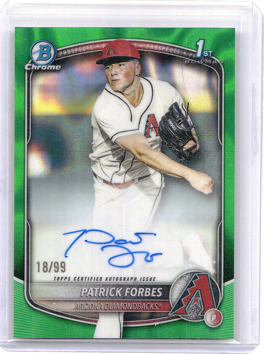 2025 Bowman Draft #CPA-PF Patrick Forbes Chrome Autographs Green Lava #/99