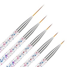 Etercycle 5Pcs Nail Art Liner Brushes, Gel Polish Painting Brush Clear