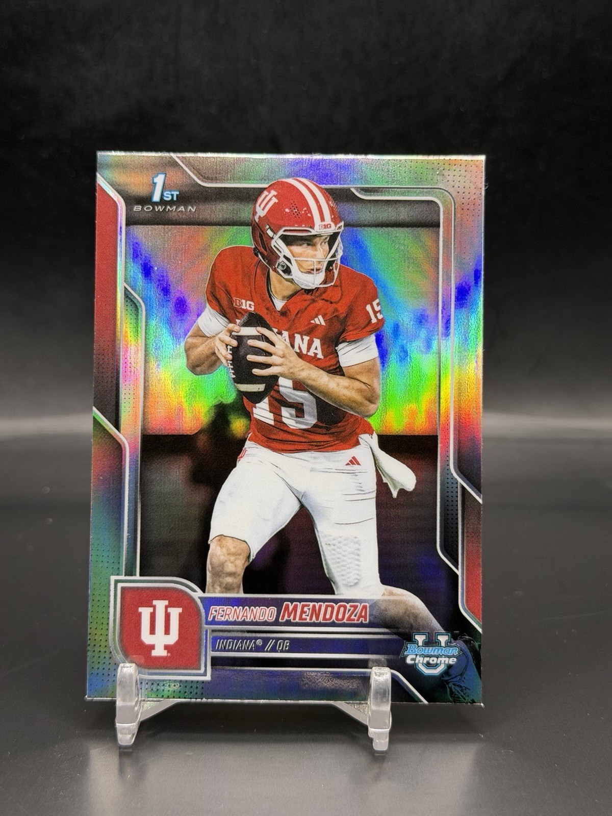 2025 Bowman Chrome U Football Fernando Mendoza Refractor 1st Bowman 