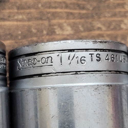 Snap-On Tools 1/2" Dr 4 pc SAE DEEP 6 point Socket Set 1-1/2" - 1-3/16" TS481 - Picture 3 of 8