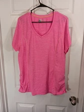 RBX Performance Active Wear Workout Top Plus Size 2X Pink Short Sleeve