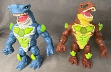 WORKING Lot Of 2 Beast Lab Shark Dino Beast Creator Experiment Action Figure
