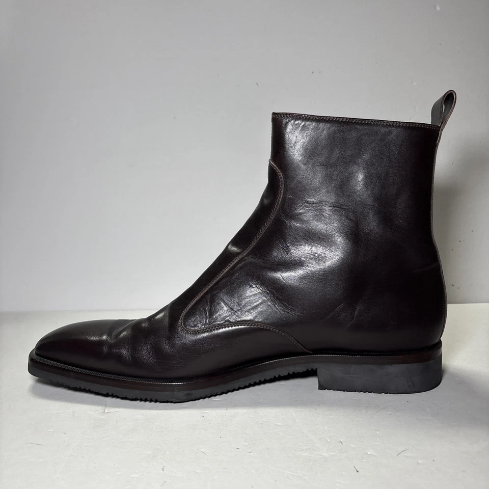 Dolce & Gabbana Hombres Botas Chelsea Cuero Negro Suela Vibram Hechas en Italia Talla 12 Usadas en Excelente Condición Foto 3 de 4