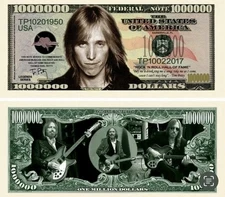 ✅ Pack of 10 Tom Petty Rock Music 1 Million Dollars Collectible Novelty Money ✅