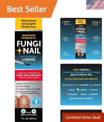 Anti-Fungal Liquid Solution, 1 Fl Oz Pack of 1, Kills Fungus, Athletes Foot T...