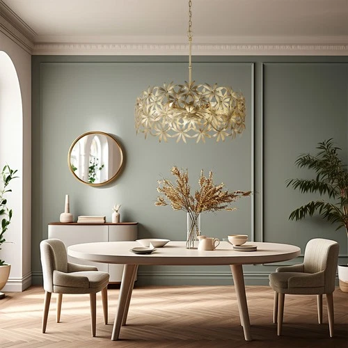 Minka Lavery 2145 Flower Child 5 Light 26"W Pendant - Ambry Gold - Picture 7 of 12