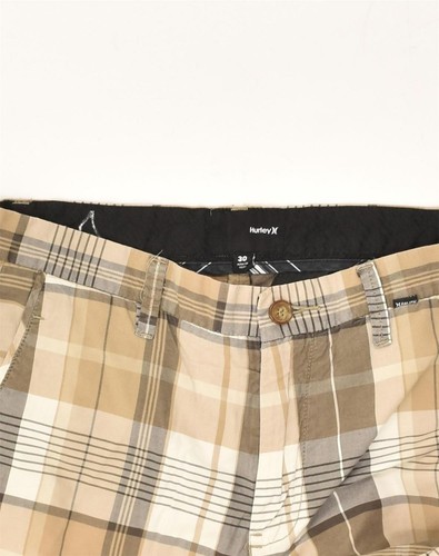 HURLEY Mens Chino Shorts W30 Medium Beige Check Cotton FP04 - 第 3/3 張圖片