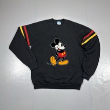 Vintage 80s Disney Mickey Mouse Striped Crewneck Sweatshirt Size Large USA Made