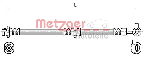 Vorderachse Rechts Metzger 4110132 Bremsschlauch FüR Nissan-image