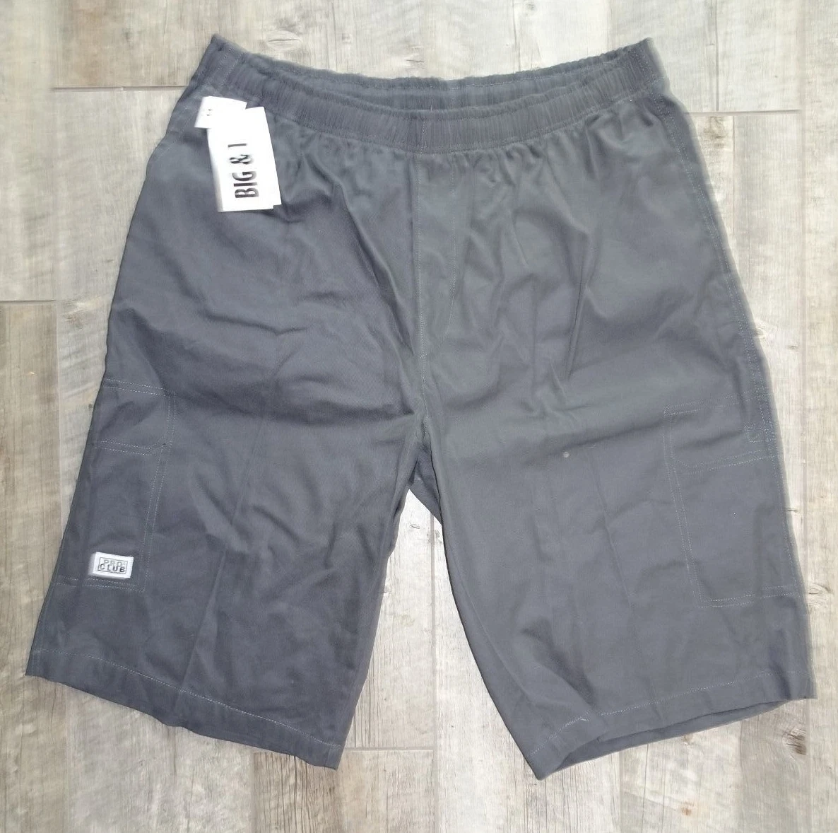 New Pro Club Big Tall Cotton Shorts w One Side Pocket Gray L XL 2X