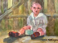 Original Oil Painting Portrait Study 12"x9" Signed