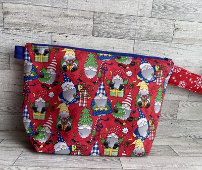 Project Bag Knitting Crochet Craft Zippered Yarn Organizer Storage Gnomes