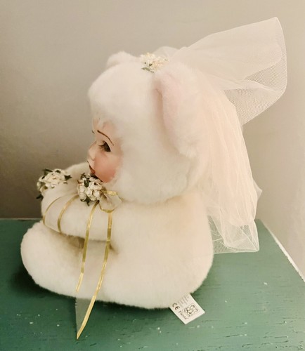 VTG Rare Collectible Fiesta CA Mama W/baby Teddy Fur Bear-Bride Porcelain Face - Picture 8 of 11