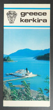 Greece Kerkira Vintage Travel Map Fold Out Souvenir Pamphlet Visitor's Guide
