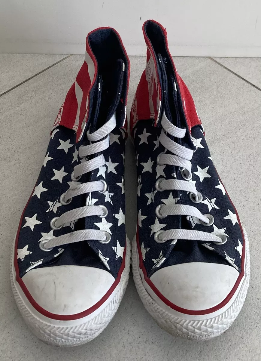 Converse stars and stripes high tops discount