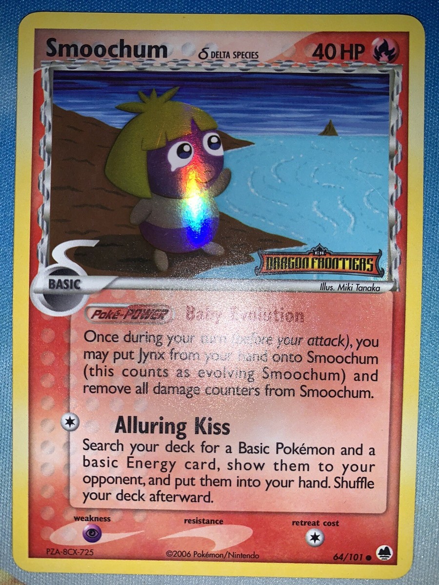 Smoochum 64/101 Dragon Frontiers Reverse Holo Stamp Delta