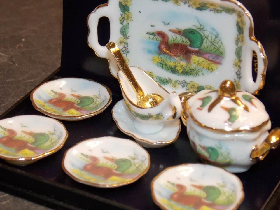 Dollhouse Miniature Reutter Duck Soup Dinner Set 1:12 scale D332 Dollys Gallery - Image 3 of 4
