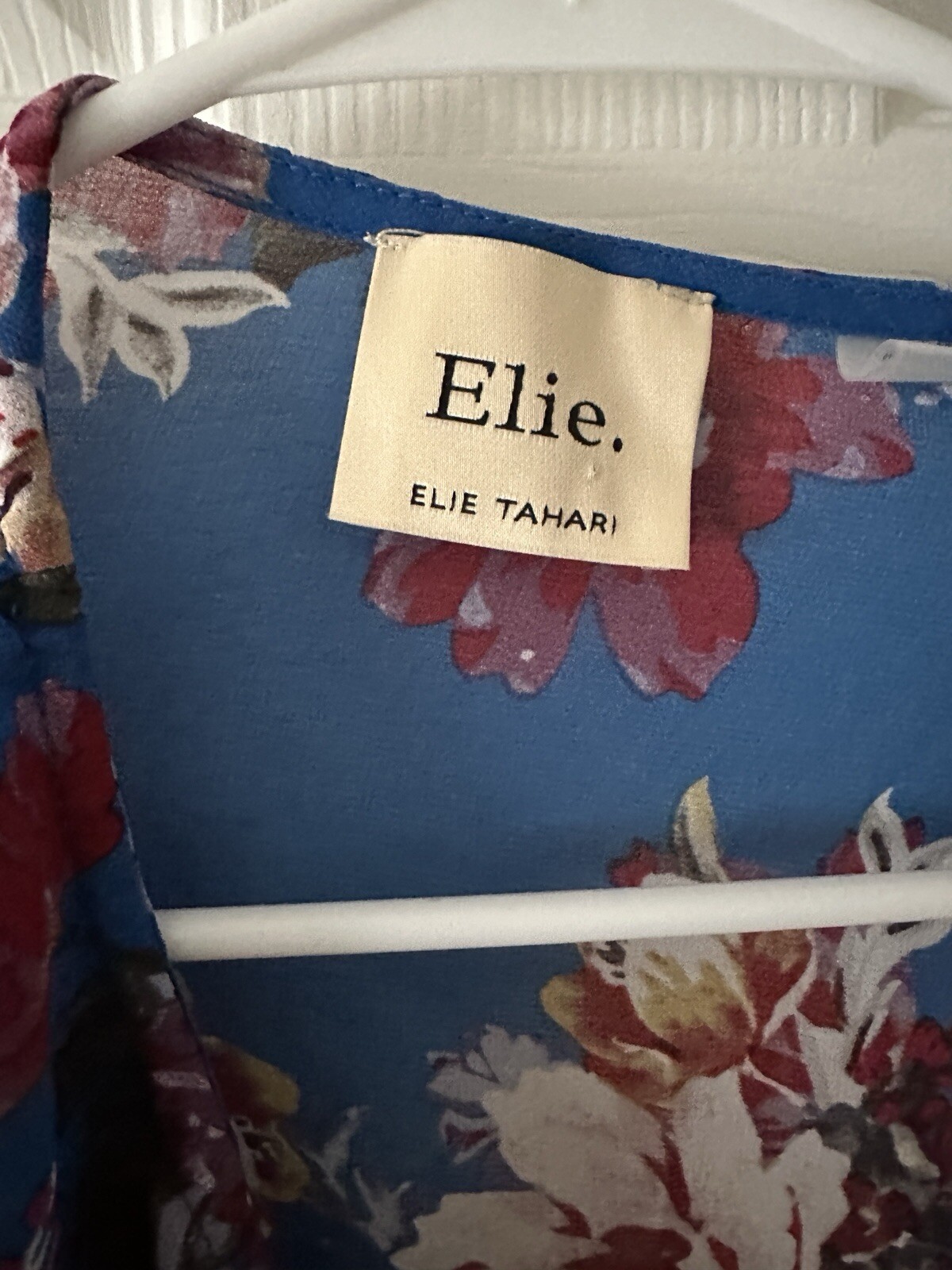 Elie Tahari Blue Red Blossom Blouse Size Small Ch… - image 4