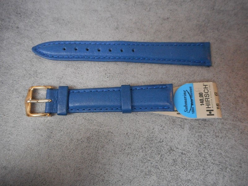 Bracelet De Montre Hirsch Submarine Taille 12 Noir - Cuir - Neuf Avec étiquettes
